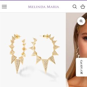 Mama Gabriella Pavé Spiked Hoop Earrings from Melinda Maria.